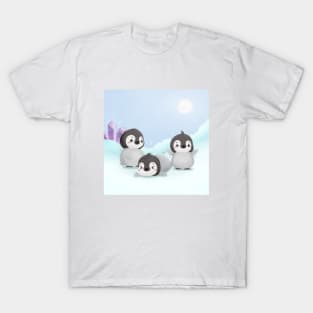 Three Cute Emperor Baby Penguins T-Shirt